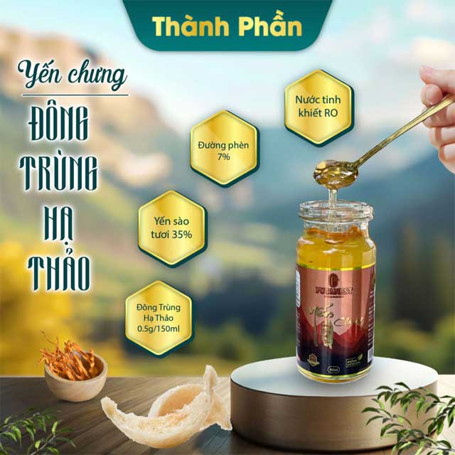 Yến Chưng Thượng Hạng Đông Trùng Hạ Thảo 150ml 35%